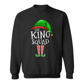 King Family Name Squad Group Matching Elf Christmas Sweatshirt - Seseable