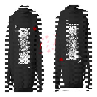 King Of Hearts Valentines Day Cool Playing Card Poker Casino Sweatshirt | Mazezy