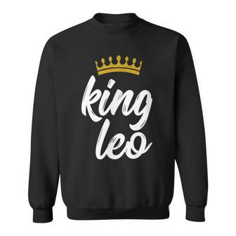 King Leo Crown Zodiac Sign Birthday Sweatshirt - Monsterry DE