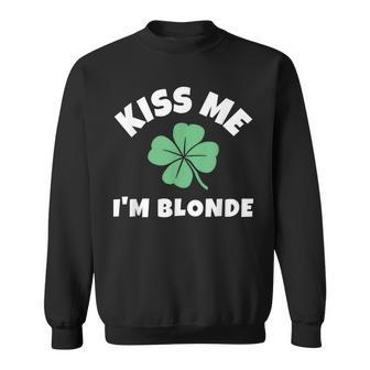 Kiss Me I'm Blonde St Patrick's Day Irish Sweatshirt | Mazezy