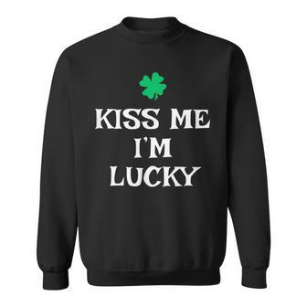 Kiss Me I'm Lucky St Patrick's Day Irish Luck Sweatshirt - Thegiftio