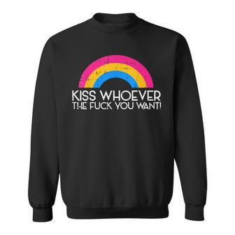 Kiss Whoever The F You Want Pan Pansexual Lgbt Ally Sweatshirt - Monsterry