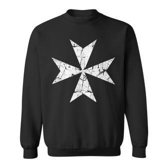 Knights Hospitaller Cross Distressed Sweatshirt - Monsterry UK