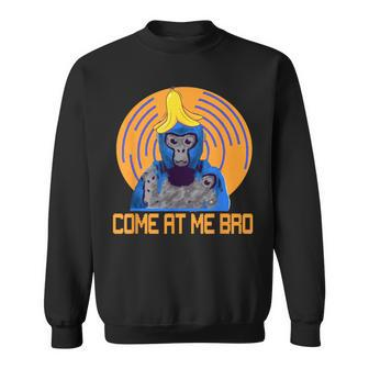 Komm Zu Mir Bro Gorilla Monke Tag Gorilla Vr Gamer Black Sweatshirt - Seseable