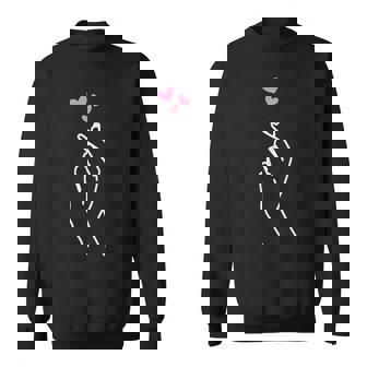 Korean Finger Heart Hand I Love You Kpop Merch K-Pop Sweatshirt - Thegiftio UK