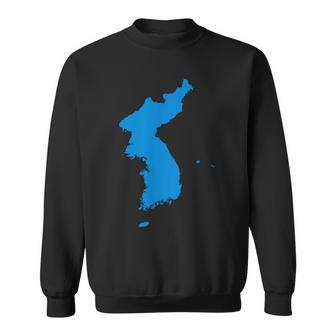 Korean Reunification Peninsula Map Sweatshirt - Monsterry