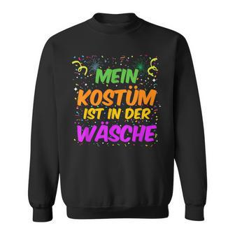 Kostüm in der Wäsche Sweatshirt, Karneval Verkleidung Schwarz - Seseable
