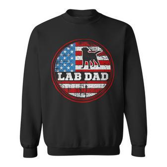 Lab Dad Flag Chocolate Yellow Fox Red Matching Parents Sweatshirt - Monsterry