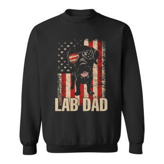 Lab Dad Labrador Retriever Dog American Flag Sweatshirt | Mazezy