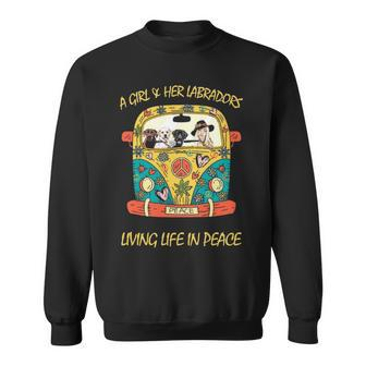 Labrador Living Life In Peace Sweatshirt | Mazezy