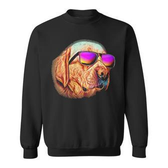 Labrador Retriever Neon Dog Sunglasses Sweatshirt | Mazezy