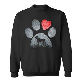Labrador Retriever Paws Dog Lovers Red Heart Pet Sweatshirt | Mazezy