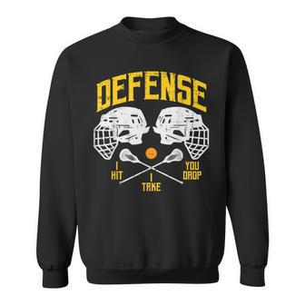 Lacrosse Defense I Hit Take You Drop Lax Player Boys Sweatshirt - Monsterry AU