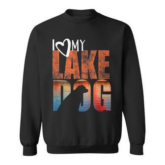 Lake Bum T I Love My Lake Dog Black Lab Chocolate Lab Sweatshirt - Monsterry DE
