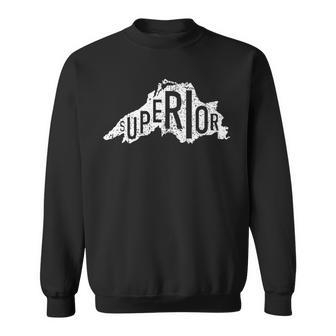 Lake Superior Distressed Outline Sweatshirt - Monsterry UK