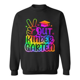 Last Day Of School Peace Out Kindergarten Tie Dye Sweatshirt - Monsterry UK