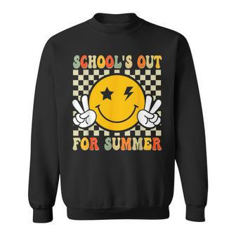 Last Day Of School Retro Schools Out For Summer Teachers Sweatshirt - Seseable