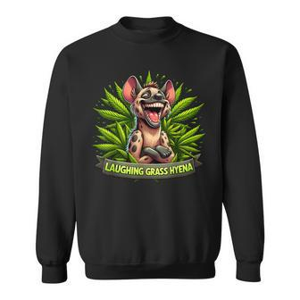 Laughing Grass Hyena Weed Leaf Cannabis Marijuana Stoner 420 Sweatshirt - Monsterry UK