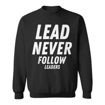 Lead Never Follow Leaders Raglan Baseball Sweatshirt - Monsterry DE