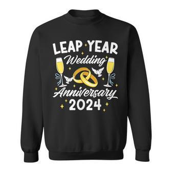 Leap Year 2024 Wedding Anniversary Celebration Leap Day Sweatshirt | Mazezy