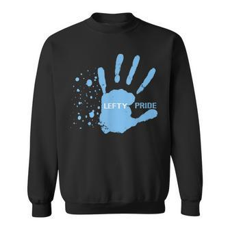 Left-Handed Lefty Pride Handprint Sweatshirt - Monsterry AU