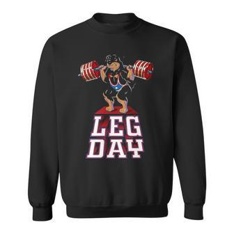 Leg Day Rottweiler Weight Lifting Squat Gym Sweatshirt | Mazezy
