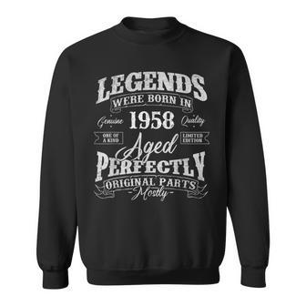 Legends Were Born In 1958 Year Of Birth Birthday Sweatshirt - Thegiftio UK