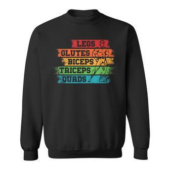 Legs Glutes Biceps Triceps Quads Vintage Gym Lovers Sweatshirt - Monsterry UK