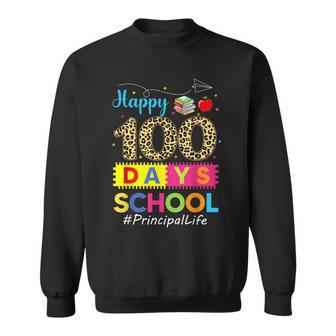 Leopard 100Th Day Of School Principal Life 100 Days Smarter Sweatshirt - Monsterry