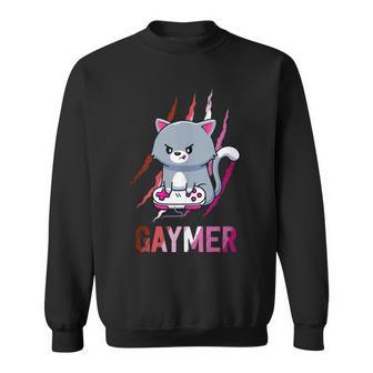 Lesbian Gaymer Geek Pride Lgbt Video Game Lovers Cat Sweatshirt - Monsterry DE