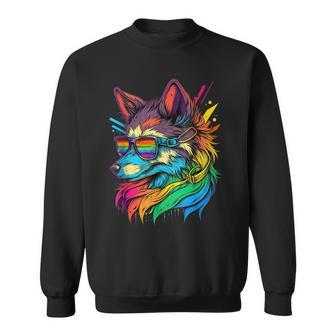Lesbian Lgbt Gay Pride Wolf Sweatshirt - Monsterry