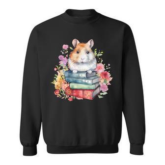 Lesebücher Buchliebhaber Hamster Und Aquarell Bücher Sweatshirt - Geschenkecke