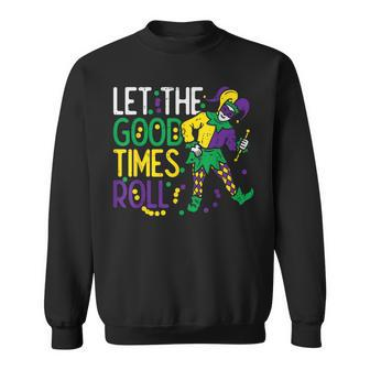 Let The Good Time Roll Jester Bead Mardi Gras Carnival Sweatshirt - Monsterry UK