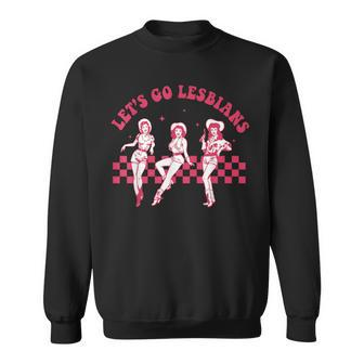 Let's Go Lesbians Subtle Lesbian Live Laugh Lesbian Lgbtq Sweatshirt - Seseable