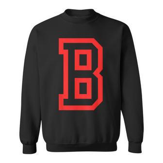 Letter B Large And Bold Outline In Red Sweatshirt | Mazezy