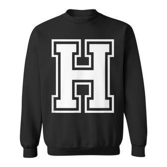Letter H Name Initial Varsity Alphabet Monogram Sweatshirt - Seseable