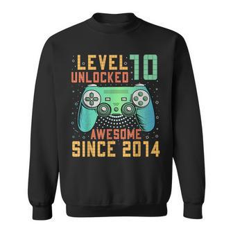Level 10 Unlocked 10Th Birthday 10 Year Old Gamer Bday Sweatshirt - Seseable