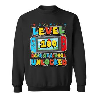 Level 100 Days Of School Unlocked Boys Gamer Video Games Sweatshirt - Seseable