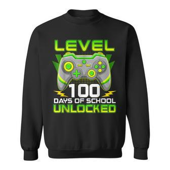 Level 100 Days Of School Unlocked Gamer Video Games Kid Boys Sweatshirt - Seseable