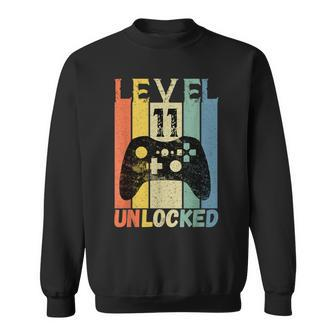Level 11 Unlocked Birthday Gamer Boys Video Game Sweatshirt - Monsterry