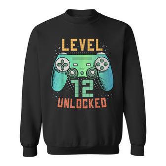 Level 12 Unlocked 12Th Birthday Gamer 12 Year Old Boys Sweatshirt - Monsterry