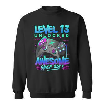 Level 13 Unlocked 13 Years Old Boy Birthday 13Th Birthday Sweatshirt - Thegiftio UK