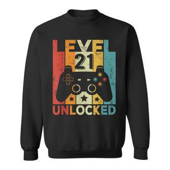 Level 21 Unlocked Gaming Controller 21St Birthday Women Sweatshirt - Thegiftio UK
