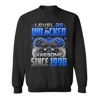 Level 26 Unlocked Awesome Since 1998 26Th Birthday Gaming Sweatshirt - Monsterry CA