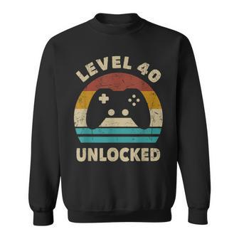 Level 40 Unlocked Video Gamer 40 S Birthday Decoration Sweatshirt - Monsterry DE