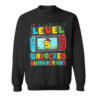 Level 5 Unlocked Birthday Boy Happy 5Th Birthday Videos Game Sweatshirt - Monsterry UK