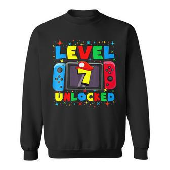 Level 7 Unlocked Gamer 7Th Birthday Video Game 7Yr Boys Sweatshirt - Monsterry DE