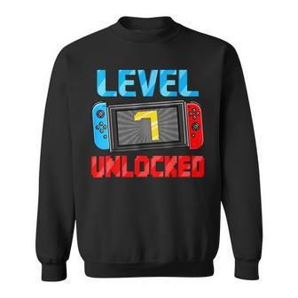 Level 7 Unlocked Gamer 7Th Birthday Video Game Boys Sweatshirt - Monsterry AU
