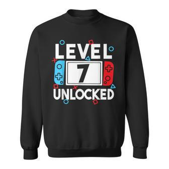 Level 7 Unlocked Gamer 7Th Birthday Video Game Boys Sweatshirt - Seseable