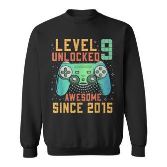 Level 9 Unlocked 9Th Birthday 9 Year Old Gamer Bday Sweatshirt - Seseable